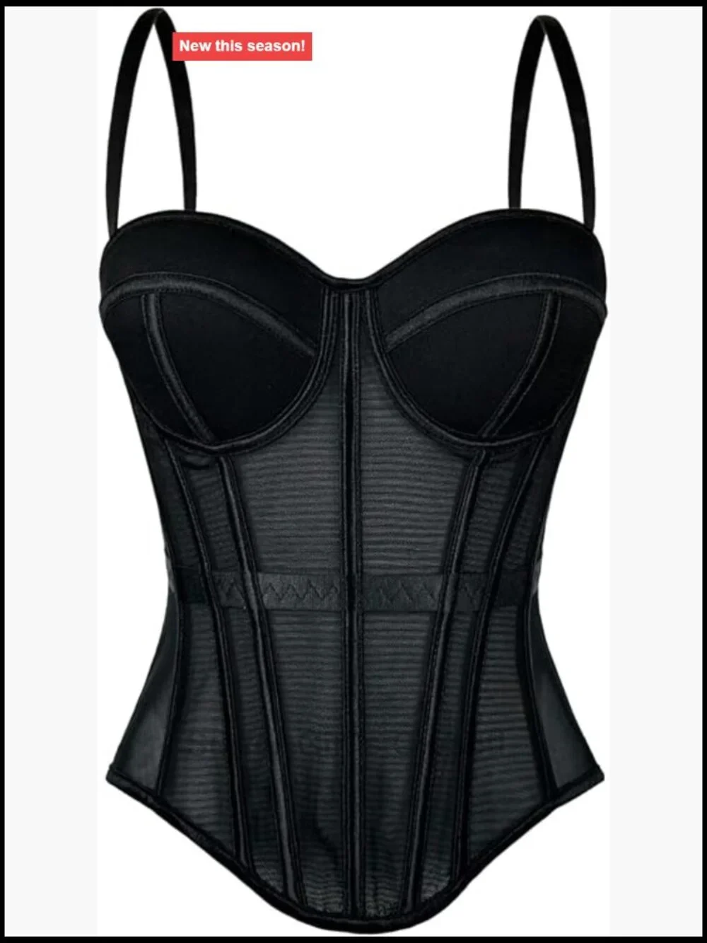 Women's Bustier Corset Top See Through Mesh Boned Cami